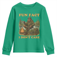 Funny Bigfoot Sarcastic Youth Sweatshirt Fun Fact I Don Not Care Sasquatch Camping - Wonder Print Shop