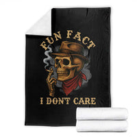Funny Skull Sarcastic Throw Blanket Fun Fact I Don Not Care - Wonder Print Shop