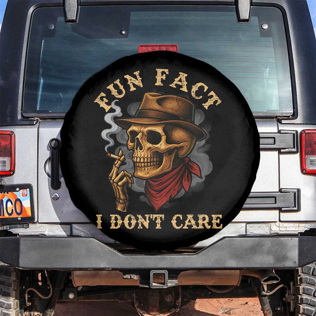 Funny Skull Sarcastic Spare Tire Cover Fun Fact I Don Not Care - Wonder Print Shop
