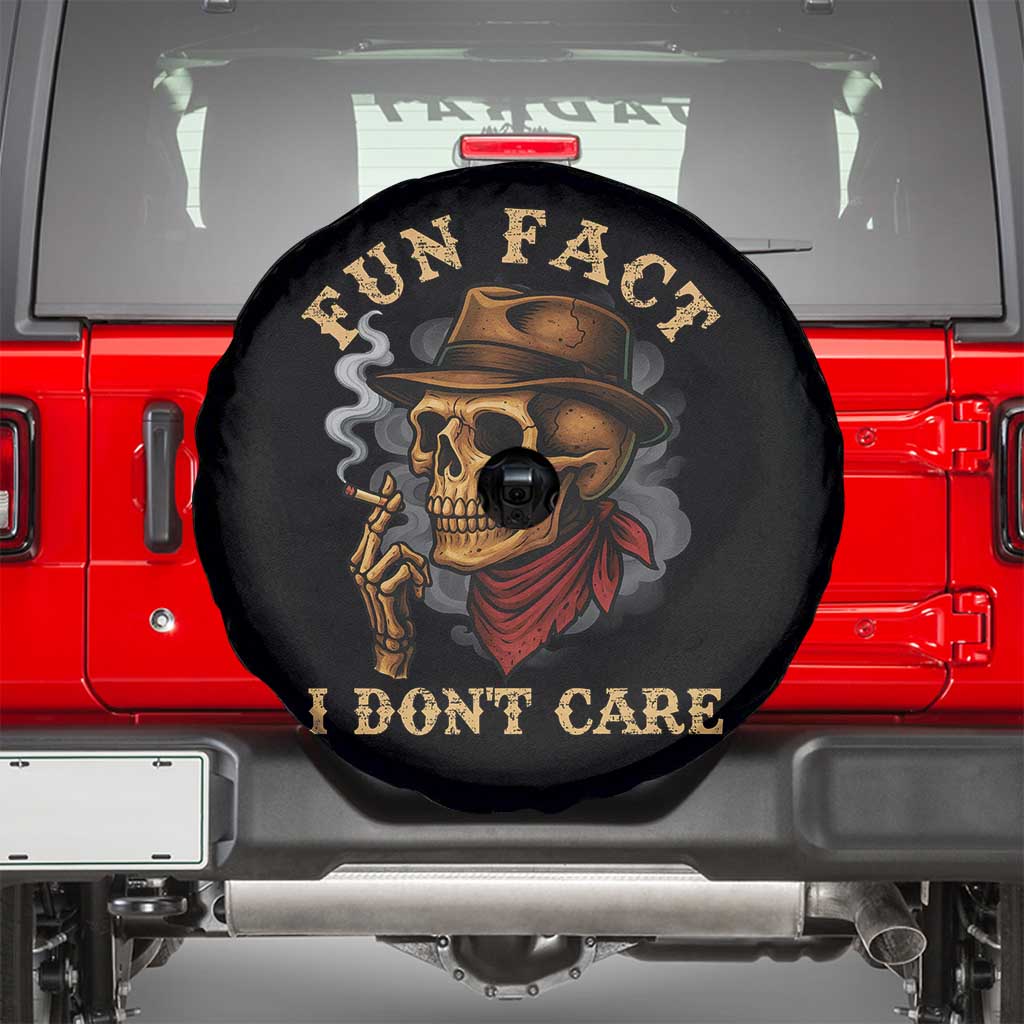 Funny Skull Sarcastic Spare Tire Cover Fun Fact I Don Not Care - Wonder Print Shop