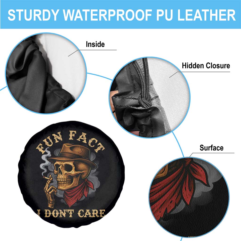 Funny Skull Sarcastic Spare Tire Cover Fun Fact I Don Not Care - Wonder Print Shop