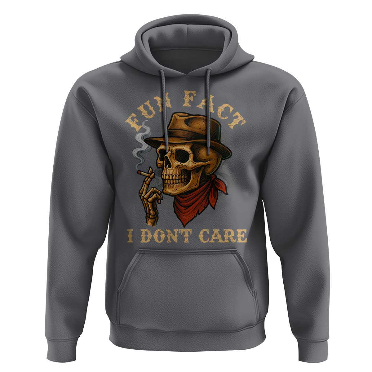 Funny Skull Sarcastic Hoodie Fun Fact I Don Not Care - Wonder Print Shop