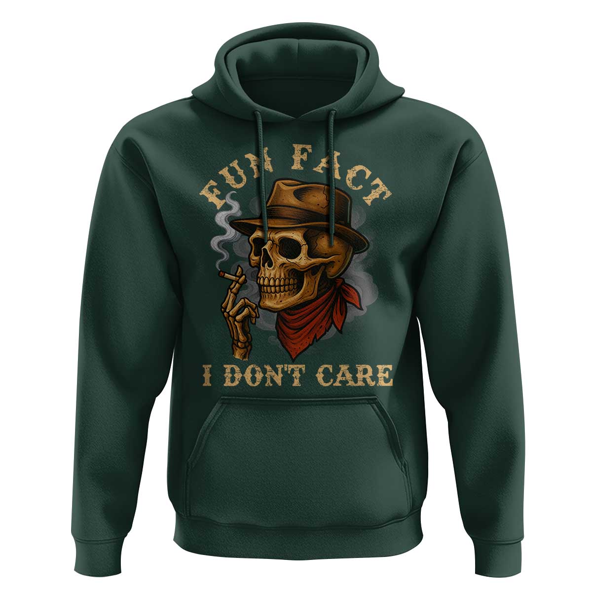 Funny Skull Sarcastic Hoodie Fun Fact I Don Not Care - Wonder Print Shop