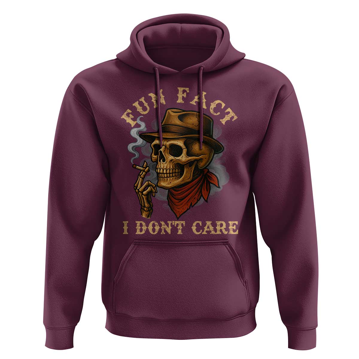 Funny Skull Sarcastic Hoodie Fun Fact I Don Not Care - Wonder Print Shop