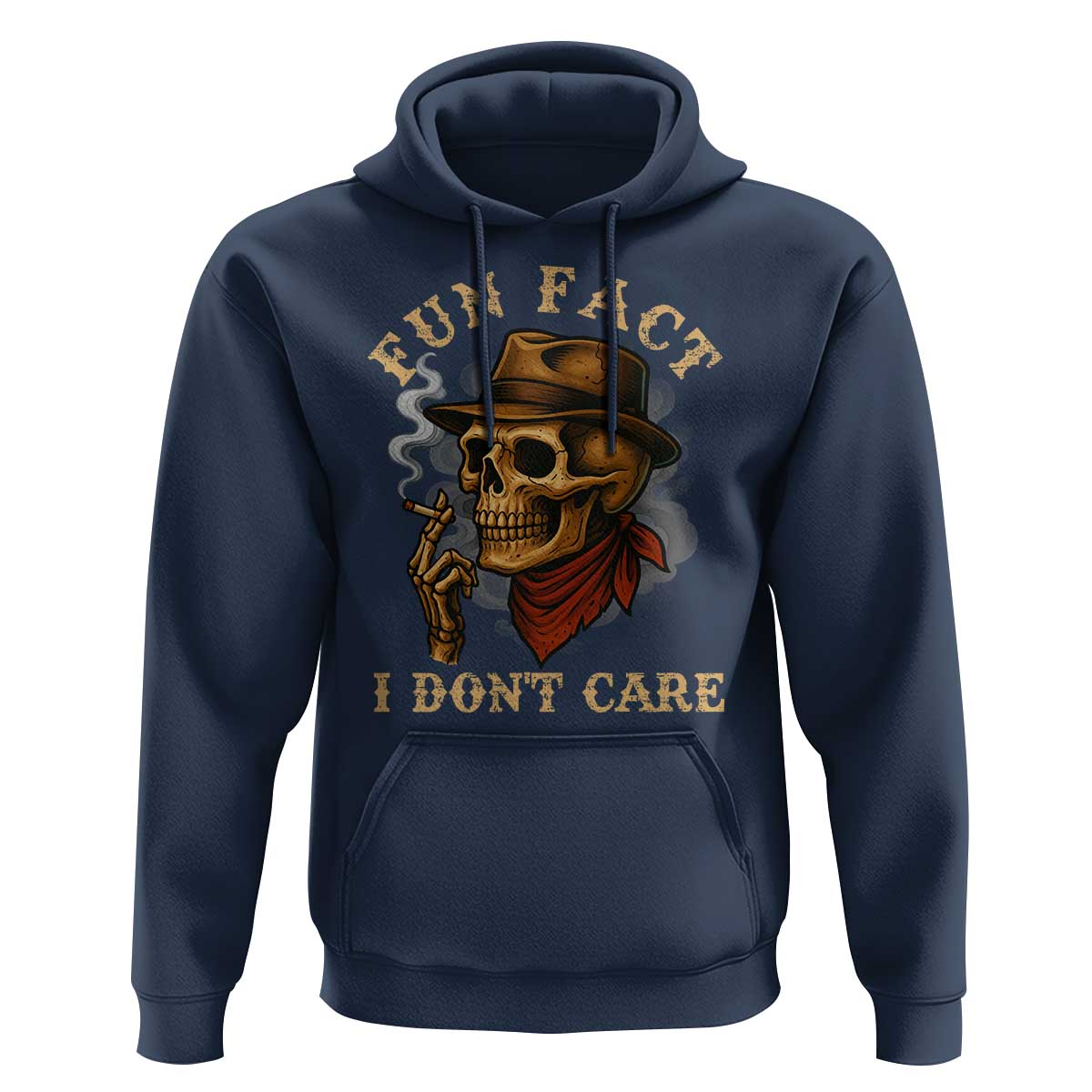 Funny Skull Sarcastic Hoodie Fun Fact I Don Not Care - Wonder Print Shop