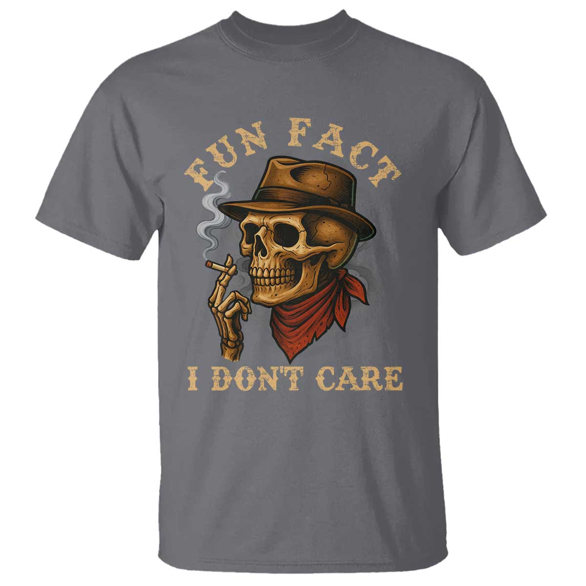Funny Skull Sarcastic T Shirt Fun Fact I Don Not Care - Wonder Print Shop