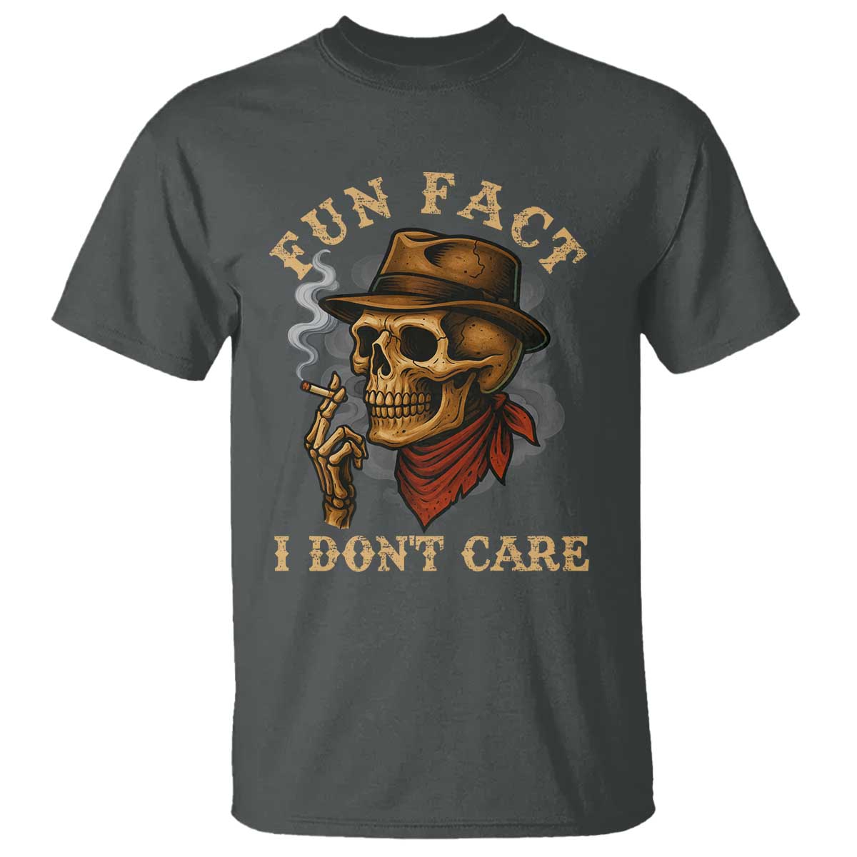 Funny Skull Sarcastic T Shirt Fun Fact I Don Not Care - Wonder Print Shop