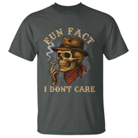 Funny Skull Sarcastic T Shirt Fun Fact I Don Not Care - Wonder Print Shop