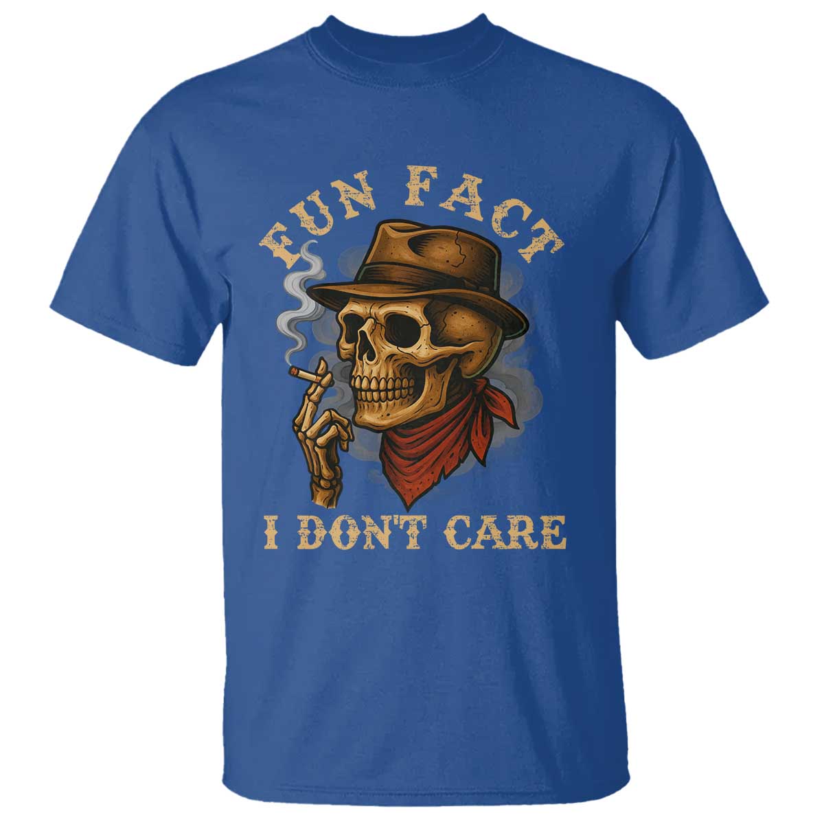 Funny Skull Sarcastic T Shirt Fun Fact I Don Not Care - Wonder Print Shop