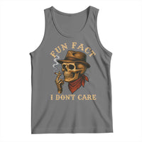 Funny Skull Sarcastic Tank Top Fun Fact I Don Not Care - Wonder Print Shop