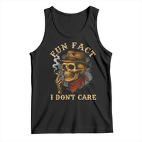 Funny Skull Sarcastic Tank Top Fun Fact I Don Not Care - Wonder Print Shop