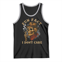 Funny Skull Sarcastic Tank Top Fun Fact I Don Not Care - Wonder Print Shop