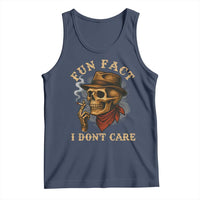 Funny Skull Sarcastic Tank Top Fun Fact I Don Not Care - Wonder Print Shop