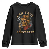 Funny Skull Sarcastic Youth Sweatshirt Fun Fact I Don Not Care - Wonder Print Shop