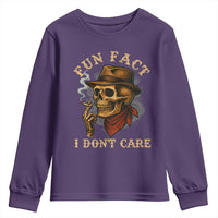 Funny Skull Sarcastic Youth Sweatshirt Fun Fact I Don Not Care - Wonder Print Shop