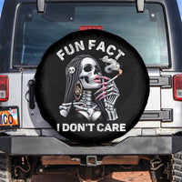 Funny Skeleton Smoking Spare Tire Cover Fun Fact I Don Not Care Sarcastic Women Skull - Wonder Print Shop