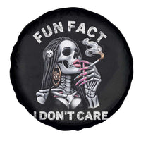 Funny Skeleton Smoking Spare Tire Cover Fun Fact I Don Not Care Sarcastic Women Skull - Wonder Print Shop