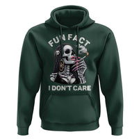 Funny Skeleton Smoking Hoodie Fun Fact I Don Not Care Sarcastic Women Skull - Wonder Print Shop