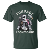 Funny Skeleton Smoking T Shirt Fun Fact I Don Not Care Sarcastic Women Skull - Wonder Print Shop