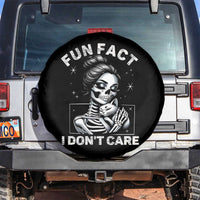 Funny Skeleton Sarcastic Spare Tire Cover Fun Fact I Don Not Care Cat Lover - Wonder Print Shop