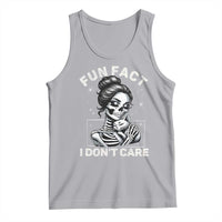 Funny Skeleton Sarcastic Tank Top Fun Fact I Don Not Care Cat Lover - Wonder Print Shop