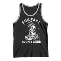 Funny Skeleton Sarcastic Tank Top Fun Fact I Don Not Care Cat Lover - Wonder Print Shop