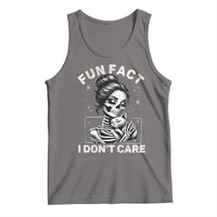 Funny Skeleton Sarcastic Tank Top Fun Fact I Don Not Care Cat Lover - Wonder Print Shop