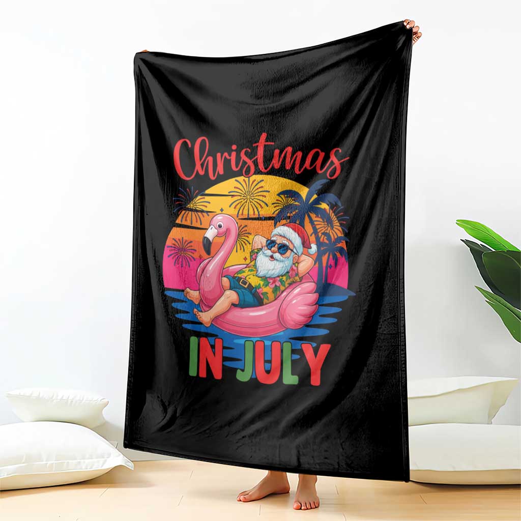Funny Hawaiian Christmas Throw Blanket Santa Beach Tropical Xmas - Wonder Print Shop