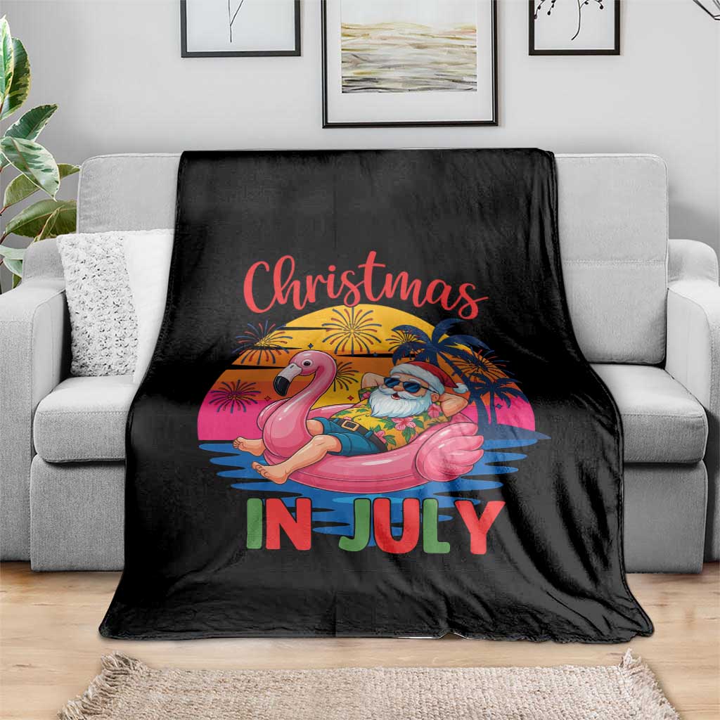 Funny Hawaiian Christmas Throw Blanket Santa Beach Tropical Xmas - Wonder Print Shop