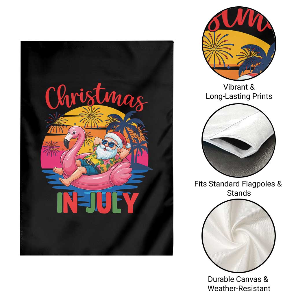 Funny Hawaiian Christmas Garden Flag Santa Beach Tropical Xmas - Wonder Print Shop
