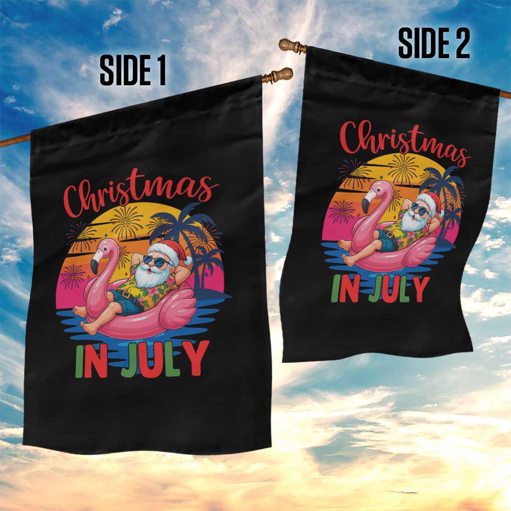 Funny Hawaiian Christmas Garden Flag Santa Beach Tropical Xmas - Wonder Print Shop