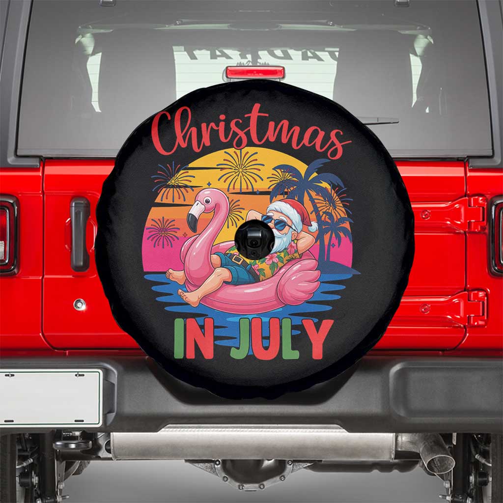 Funny Hawaiian Christmas Spare Tire Cover Santa Beach Tropical Xmas - Wonder Print Shop