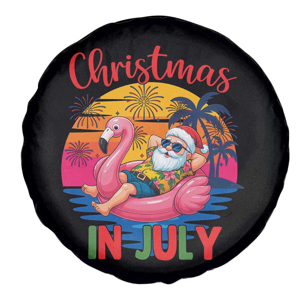 Funny Hawaiian Christmas Spare Tire Cover Santa Beach Tropical Xmas - Wonder Print Shop
