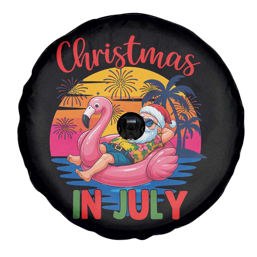 Funny Hawaiian Christmas Spare Tire Cover Santa Beach Tropical Xmas - Wonder Print Shop