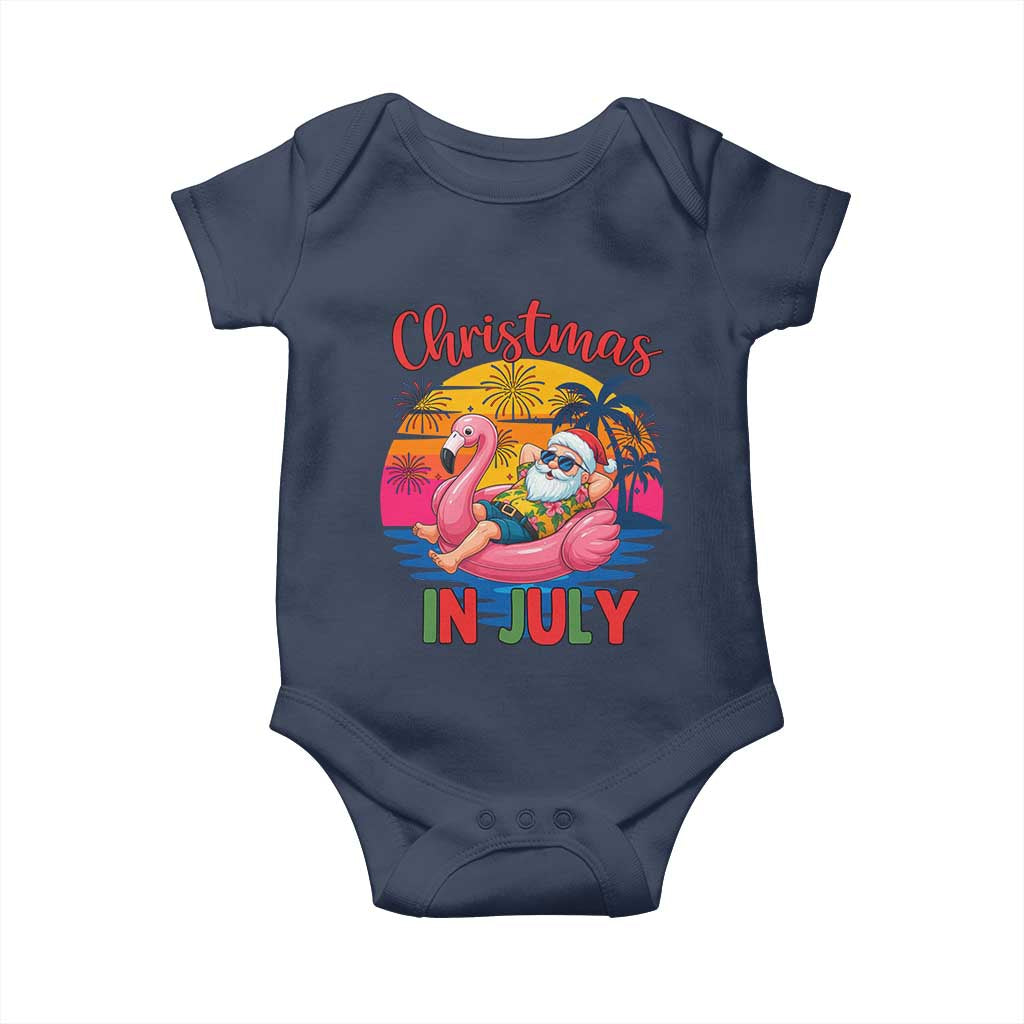 Funny Hawaiian Christmas Baby Onesie Santa Beach Tropical Xmas - Wonder Print Shop