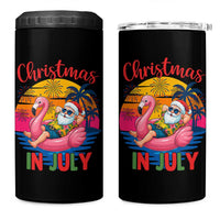 Funny Hawaiian Christmas 4 in 1 Can Cooler Tumbler Santa Beach Tropical Xmas - Wonder Print Shop