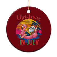 Funny Hawaiian Xmas Ceramic Ornament Santa Beach Tropical Xmas - Wonder Print Shop