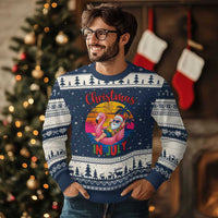 Funny Hawaiian Xmas Ugly Christmas Sweater Santa Beach Tropical Xmas - Wonder Print Shop