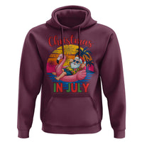 Funny Hawaiian Christmas Hoodie Santa Beach Tropical Xmas - Wonder Print Shop
