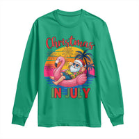Funny Hawaiian Christmas Long Sleeve Shirt Santa Beach Tropical Xmas - Wonder Print Shop