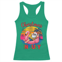 Funny Hawaiian Christmas Racerback Tank Top Santa Beach Tropical Xmas - Wonder Print Shop