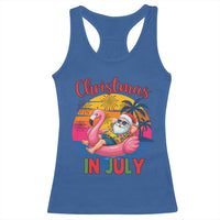 Funny Hawaiian Christmas Racerback Tank Top Santa Beach Tropical Xmas - Wonder Print Shop