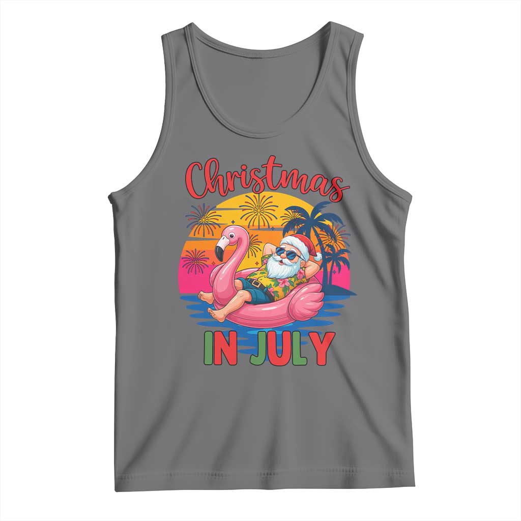 Funny Hawaiian Christmas Tank Top Santa Beach Tropical Xmas - Wonder Print Shop