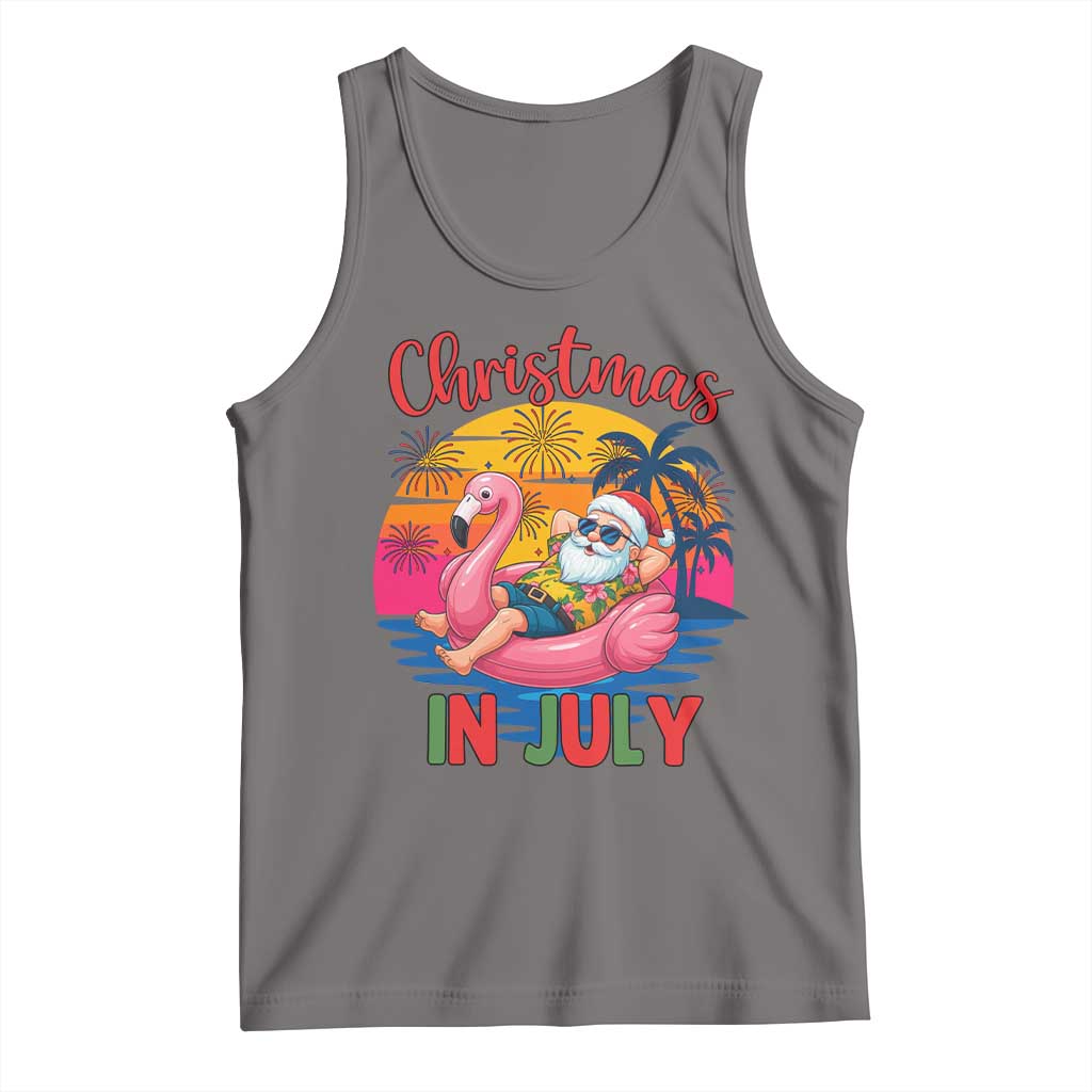 Funny Hawaiian Christmas Tank Top Santa Beach Tropical Xmas - Wonder Print Shop