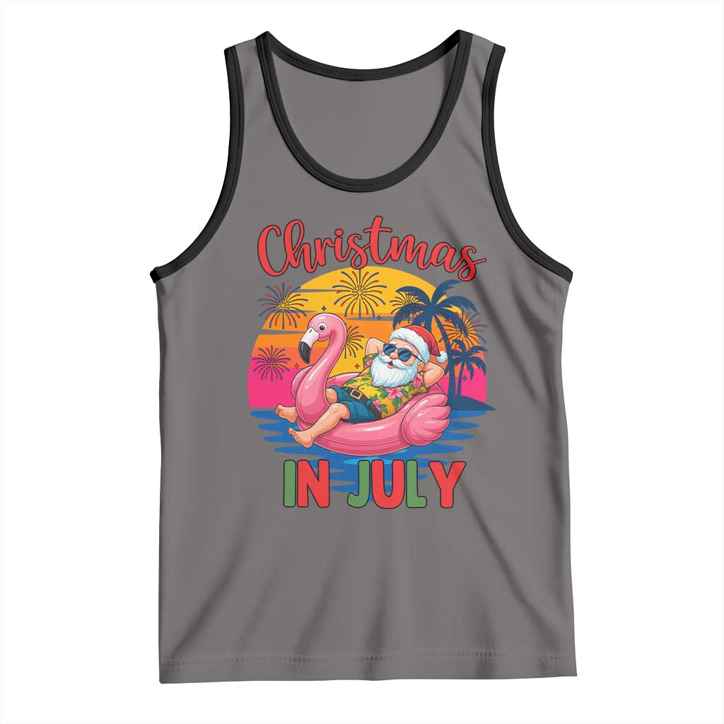 Funny Hawaiian Christmas Tank Top Santa Beach Tropical Xmas - Wonder Print Shop