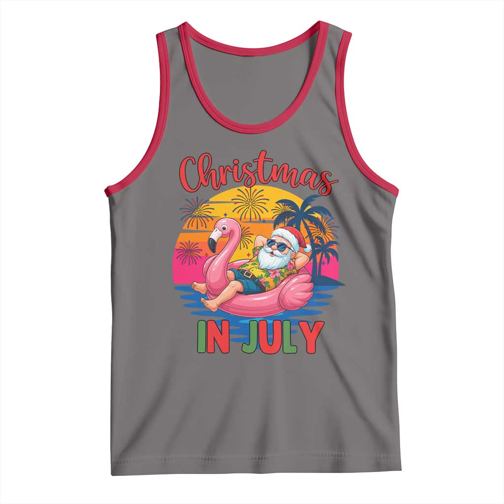 Funny Hawaiian Christmas Tank Top Santa Beach Tropical Xmas - Wonder Print Shop