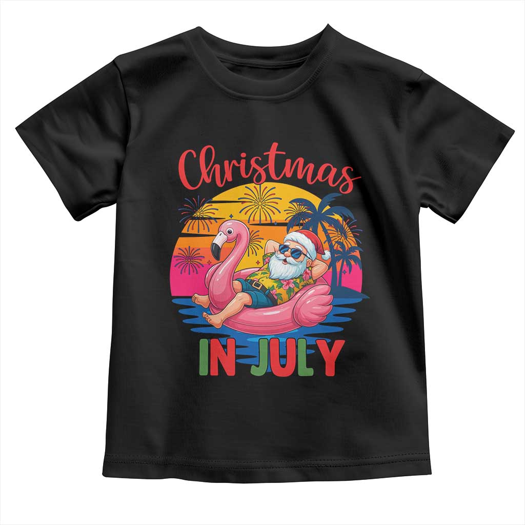 Funny Hawaiian Christmas Toddler T Shirt Santa Beach Tropical Xmas - Wonder Print Shop