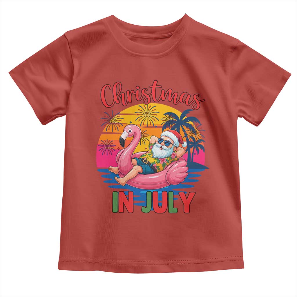 Funny Hawaiian Christmas Toddler T Shirt Santa Beach Tropical Xmas - Wonder Print Shop