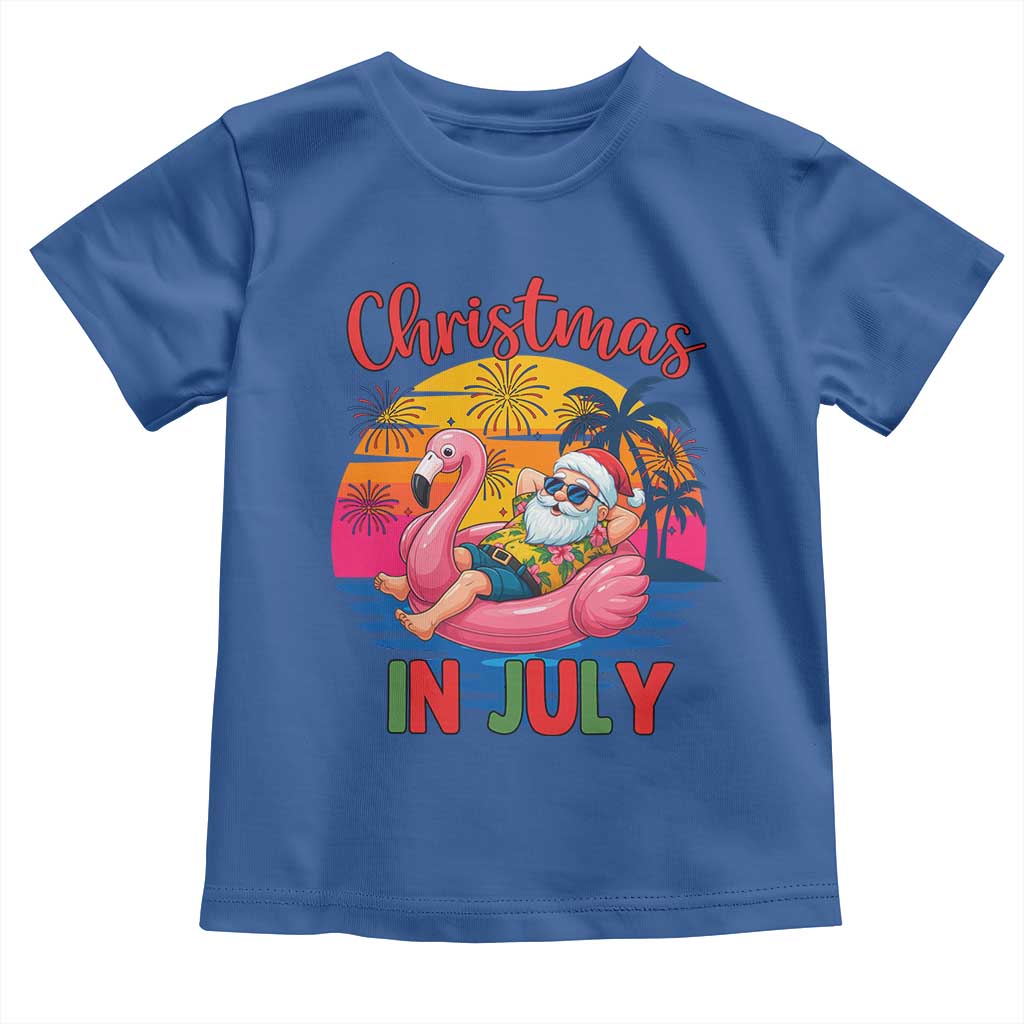 Funny Hawaiian Christmas Toddler T Shirt Santa Beach Tropical Xmas - Wonder Print Shop