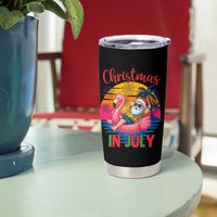 Funny Hawaiian Christmas Tumbler Cup Santa Beach Tropical Xmas - Wonder Print Shop